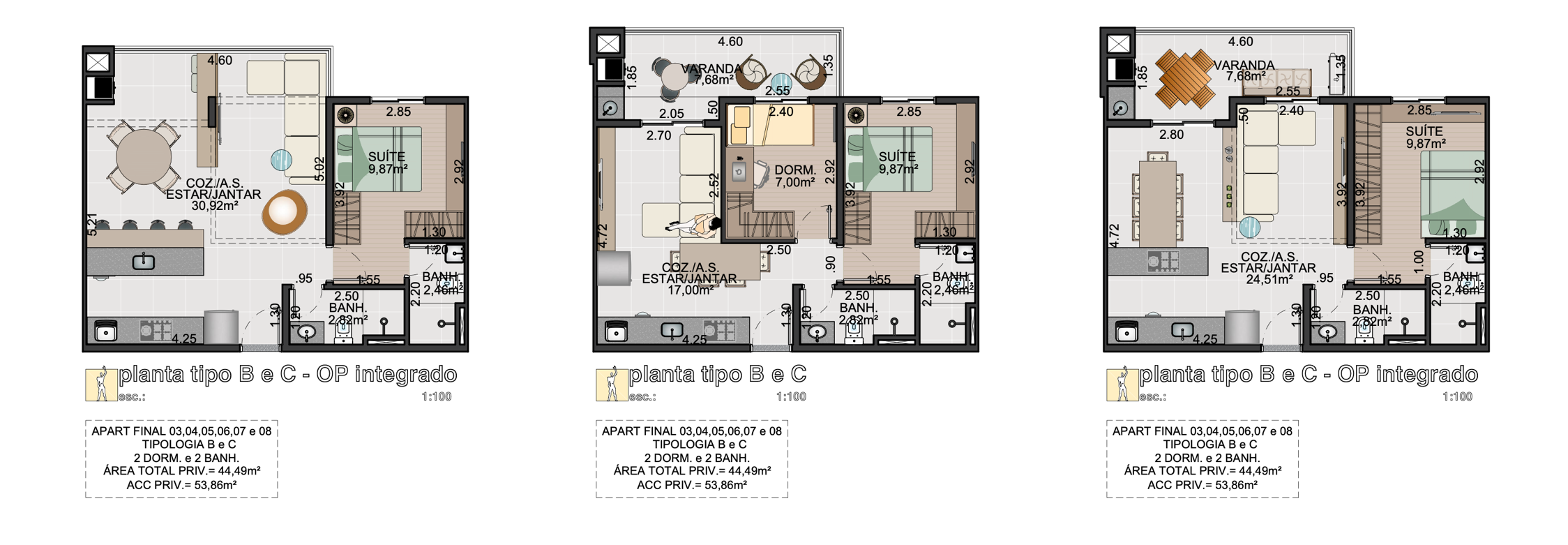 Planta dos Apartamentos ABC Villa Lattaro